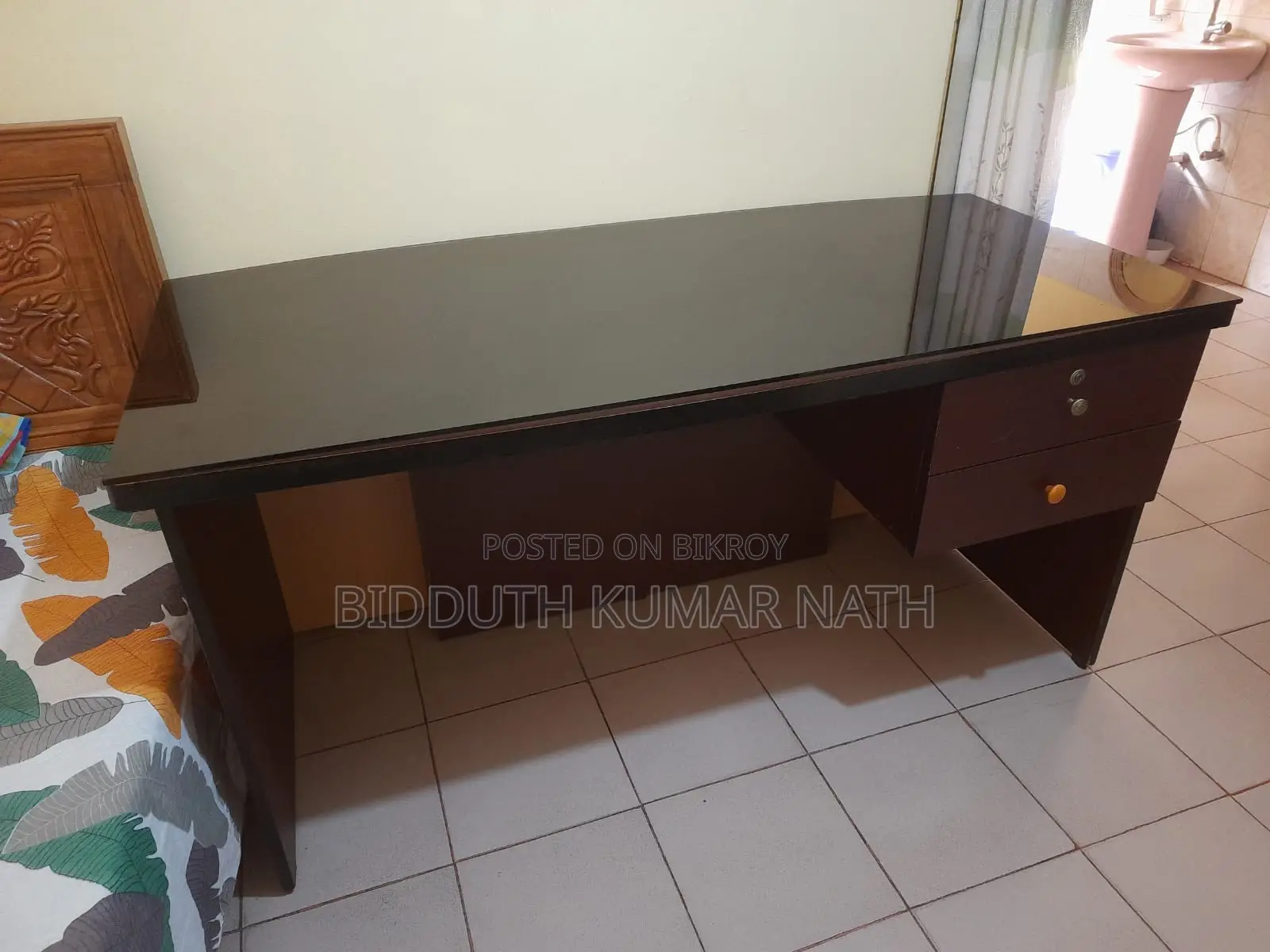 Glass Top MDF Table and 2 Chairs – Used Like New