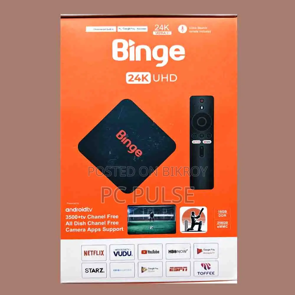 Binge UHD Android TV Box (16GB RAM / 256GB ROM)