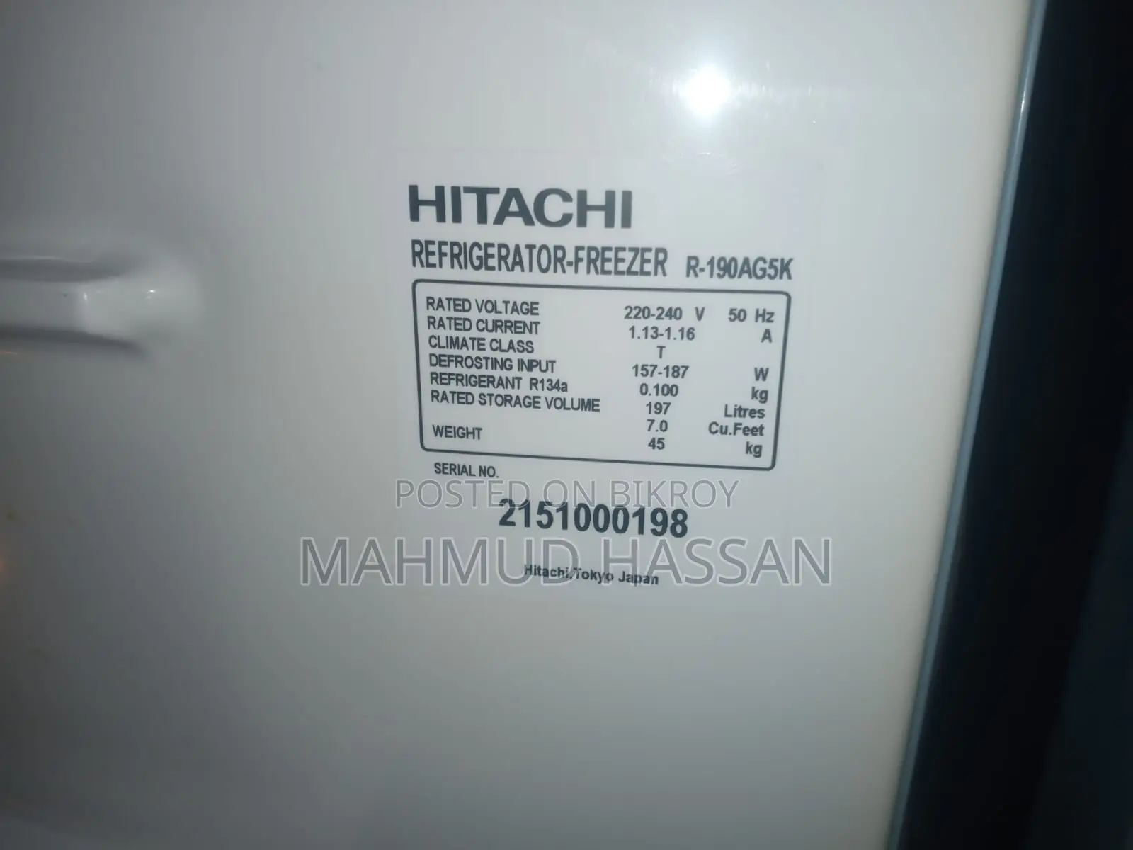 Hitachi Refrigerator