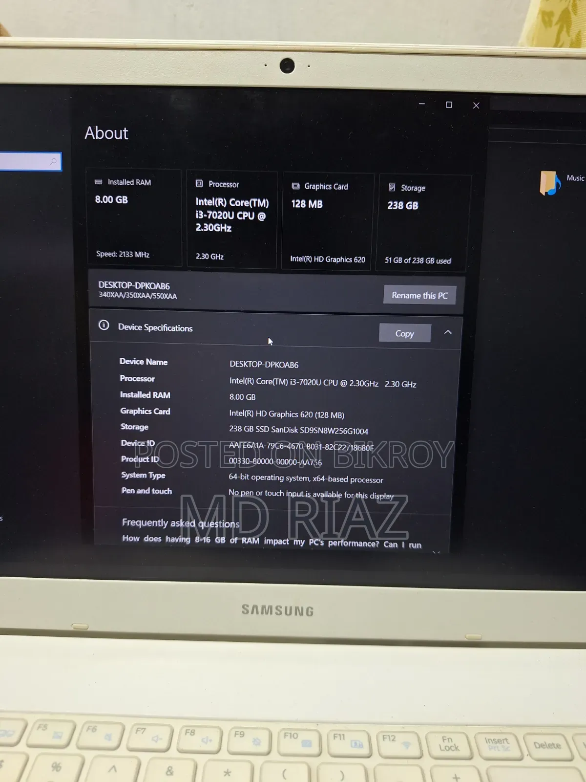 Laptop Samsung E452 8GB Intel Core I3 HDD+SSD 256GB