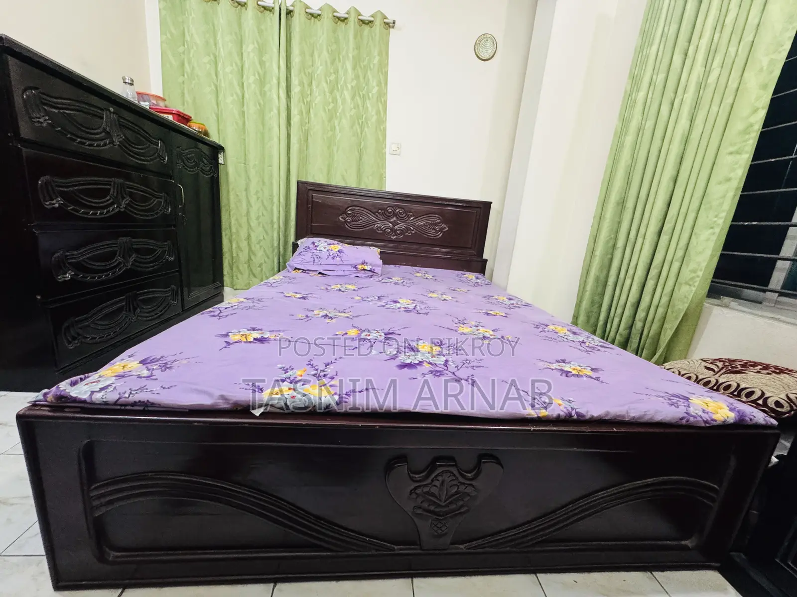 Teak Wood Bed (5.2 feet 7 feet) / Bed / Khat