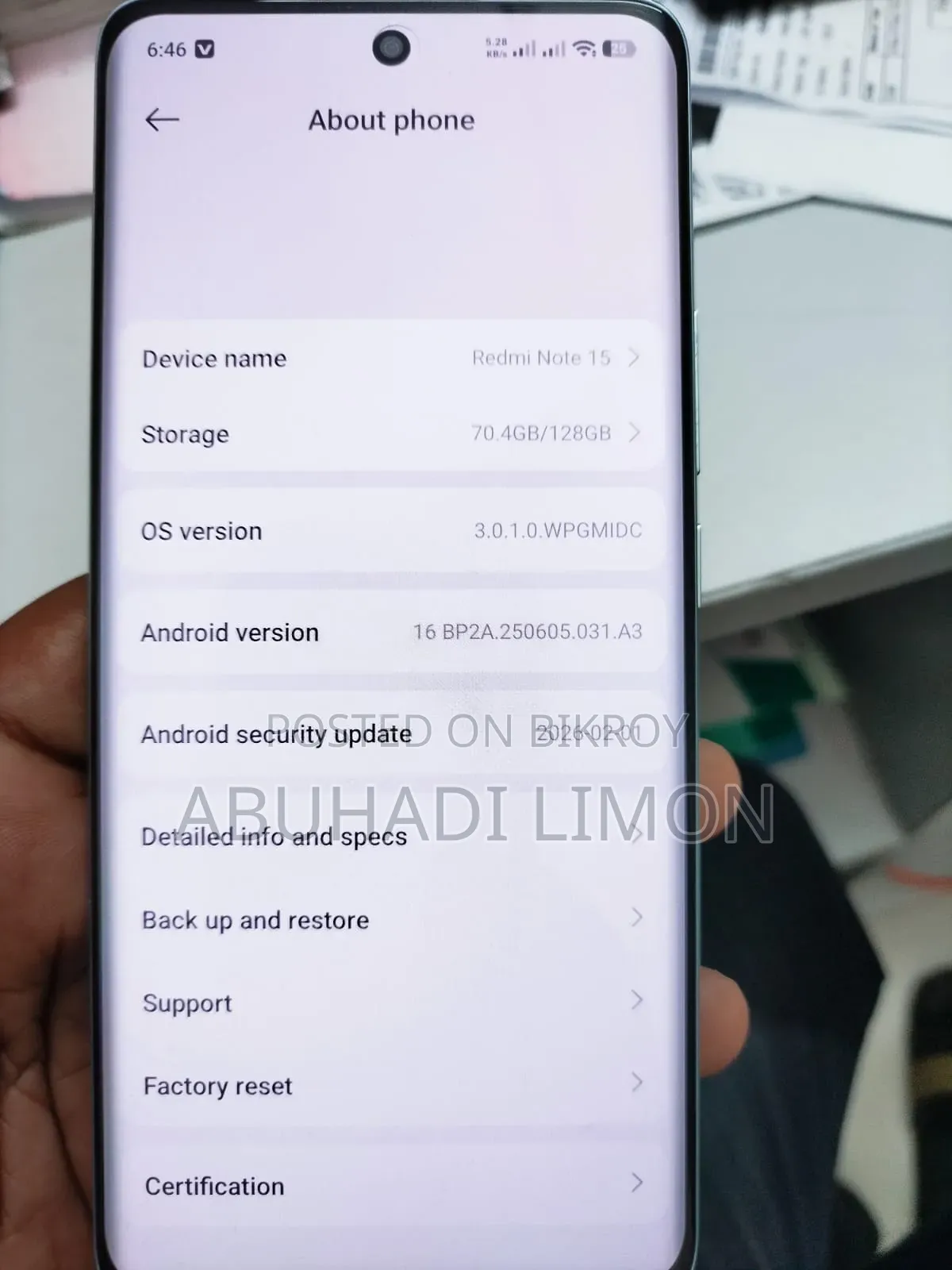 New Xiaomi Redmi Note 15 128 GB Bronze