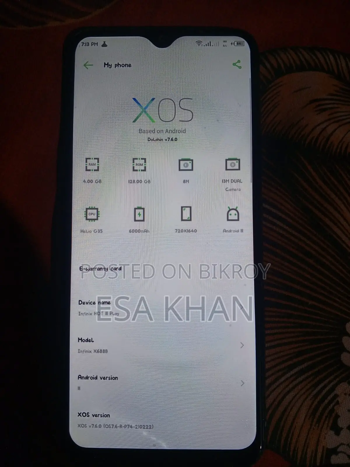 Infinix Hot 11 Play 128 GB Black