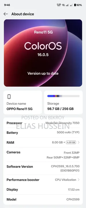 Oppo Reno11 5G 256 GB Blue