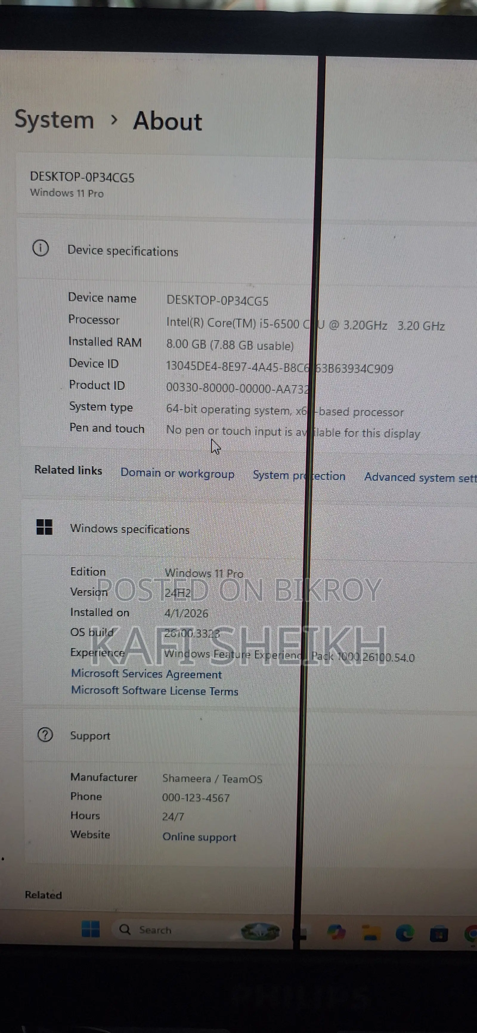 Desktop Computer 8GB Intel Core I5 SSD 128GB