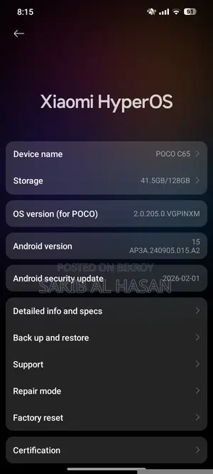 Xiaomi Poco C65 128 GB Black