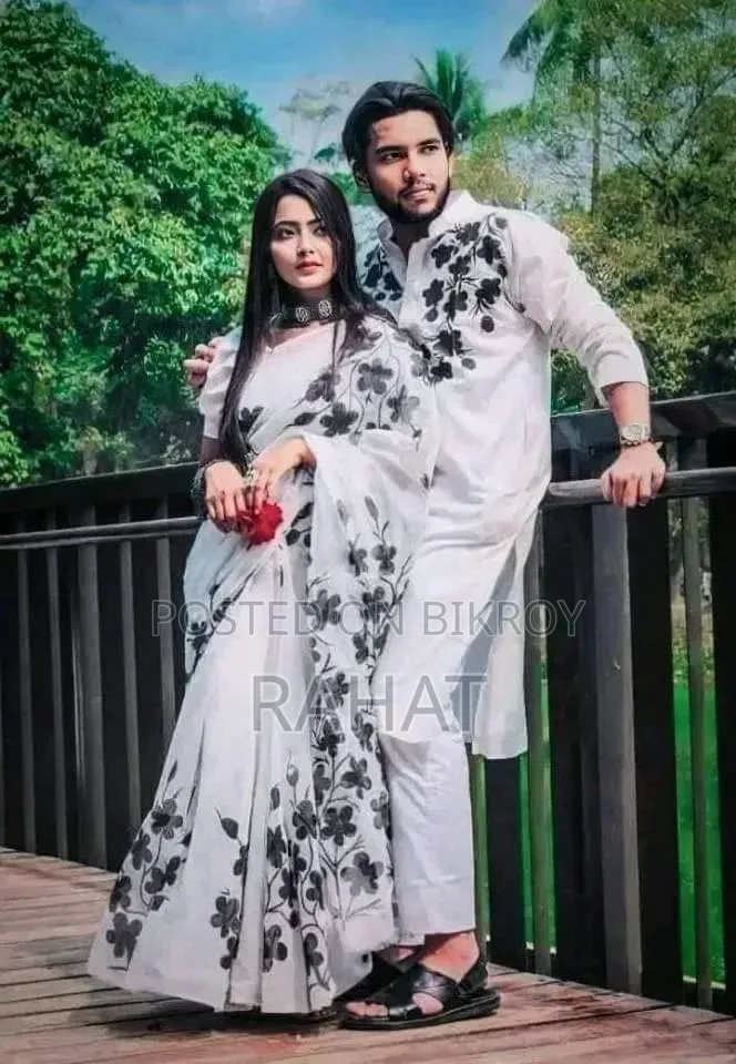 কাপল শাড়ি পাঞ্জাবি সেট