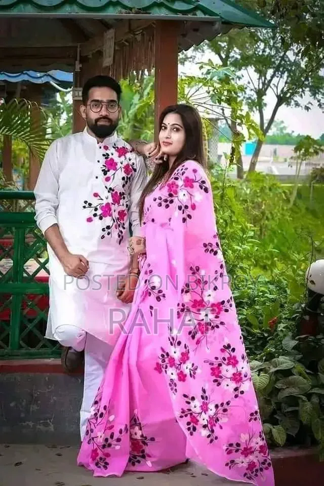 কাপল শাড়ি পাঞ্জাবি সেট