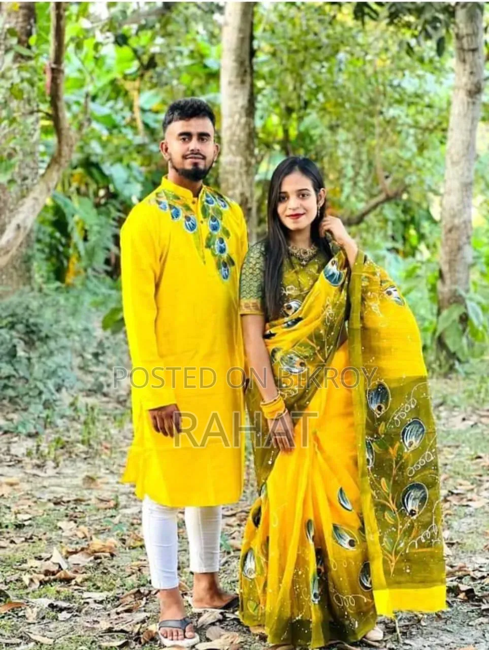 কাপল শাড়ি পাঞ্জাবি সেট
