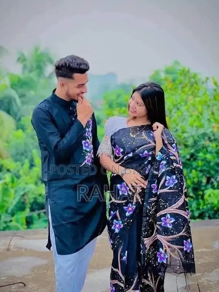 কাপল শাড়ি পাঞ্জাবি সেট
