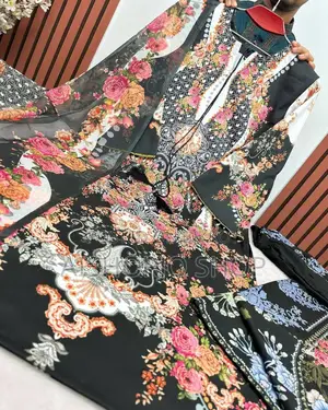 Stylish Three Piece in Cherry Color Digital Print