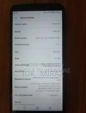 Honor 7S 16 GB Black