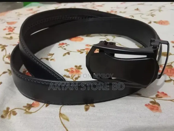 অরিজিনাল লেদার বেল্ট কালো + অটো বাকল | Aryan Store Bd