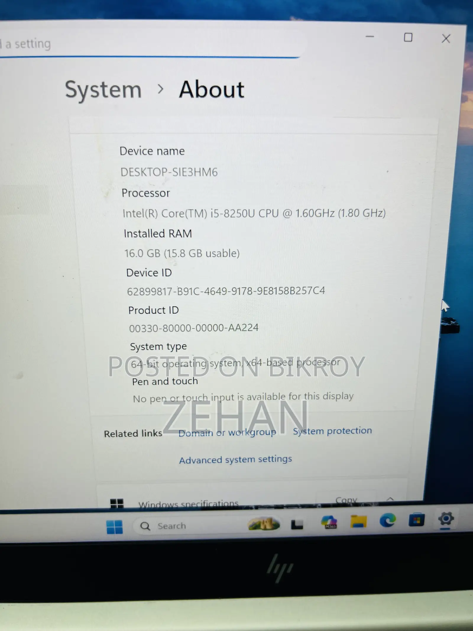 Laptop HP EliteBook 840 G5 16GB Intel Core i5 SSD 256GB
