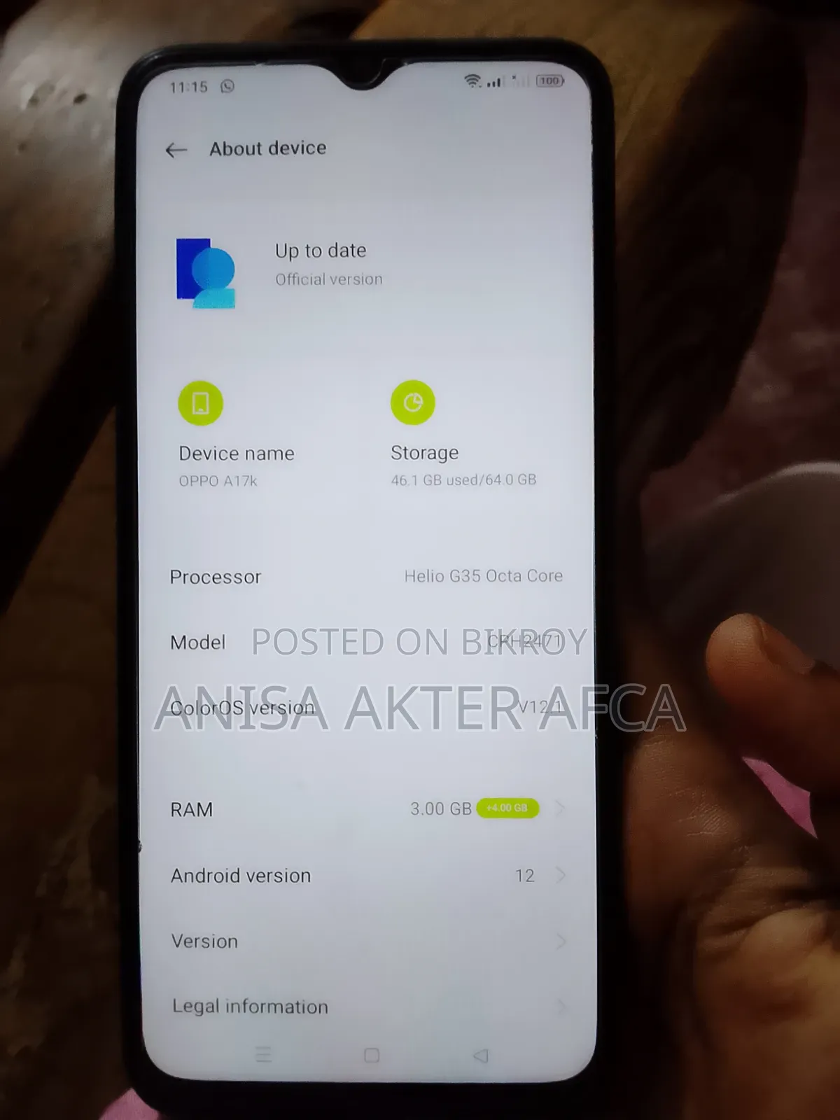 Oppo A17K 64 GB Blue