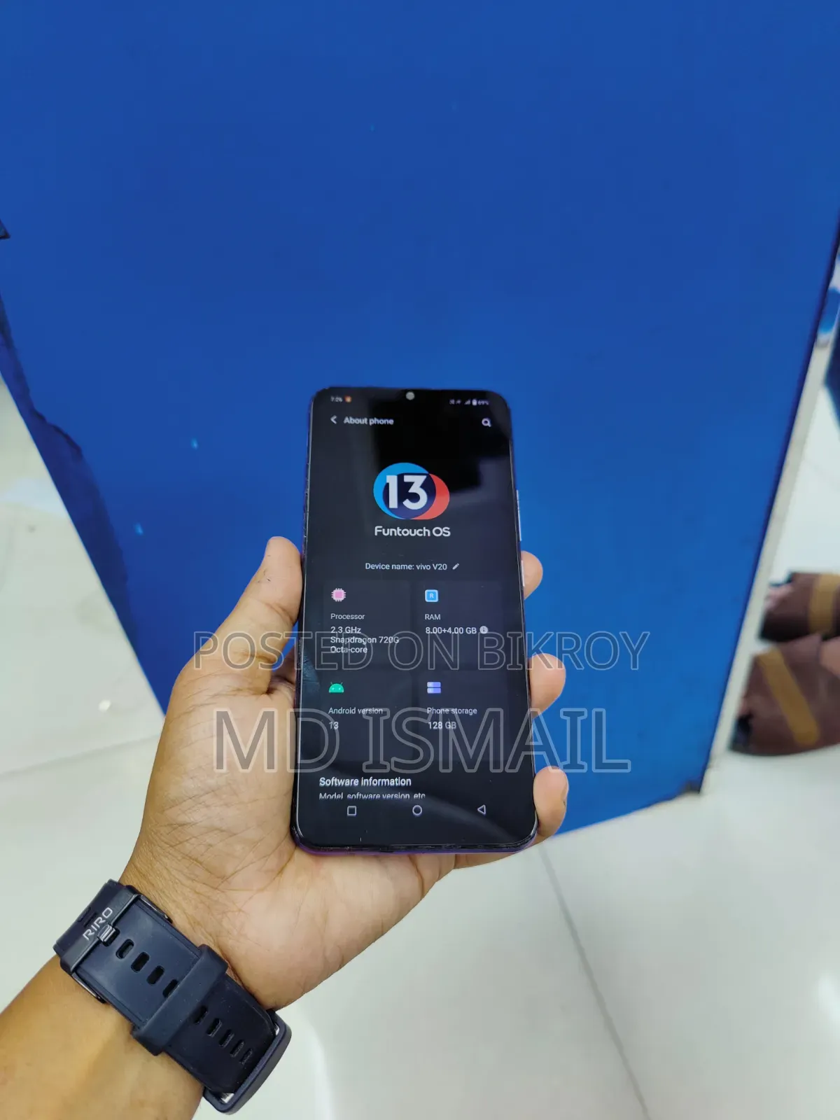 Vivo V20 128 GB Blue