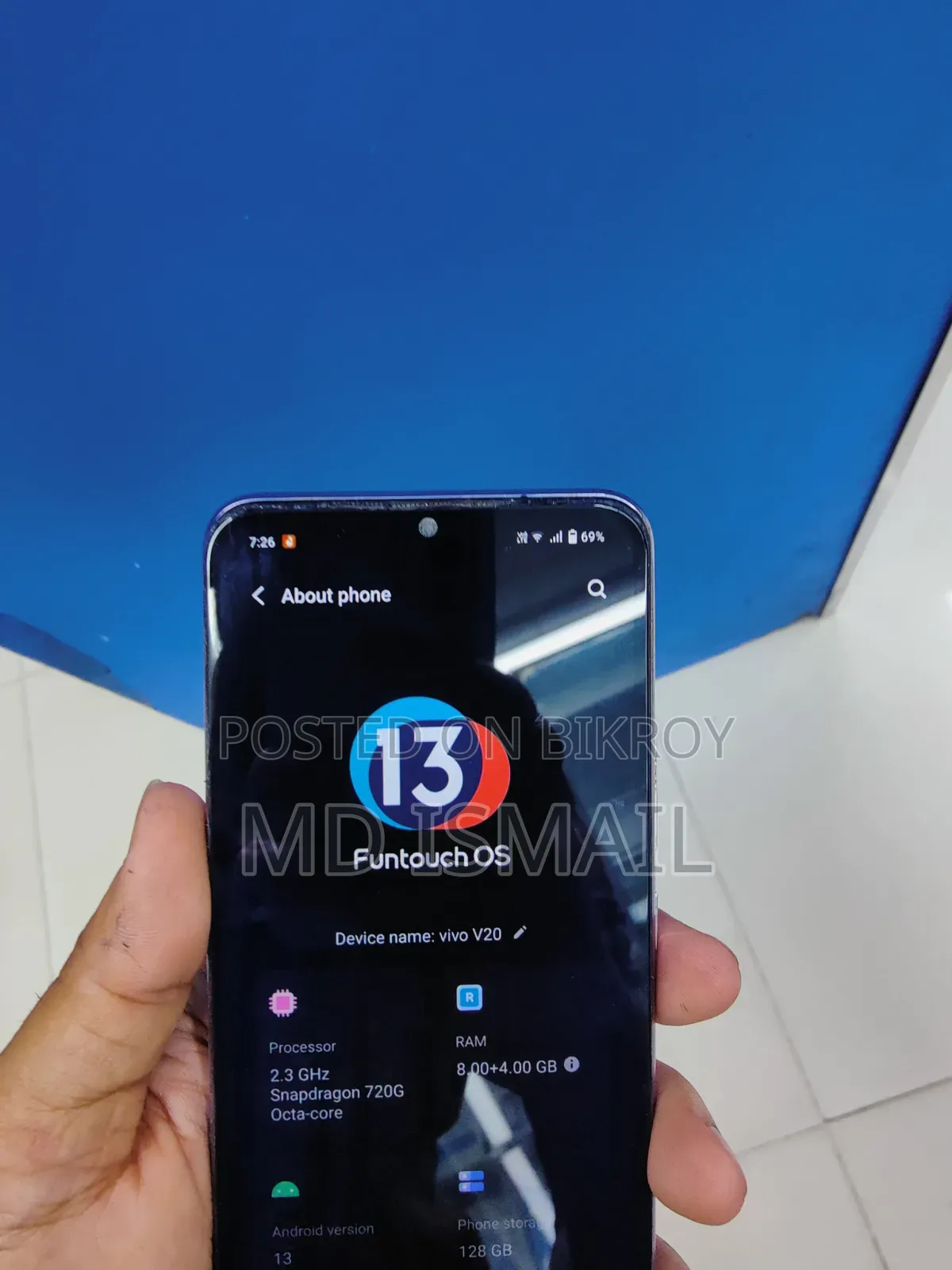 Vivo V20 128 GB Blue
