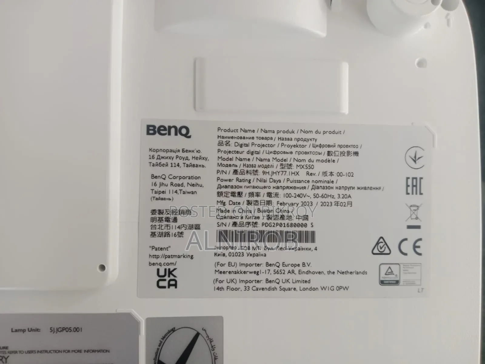 Benq Mx550 3600lumens