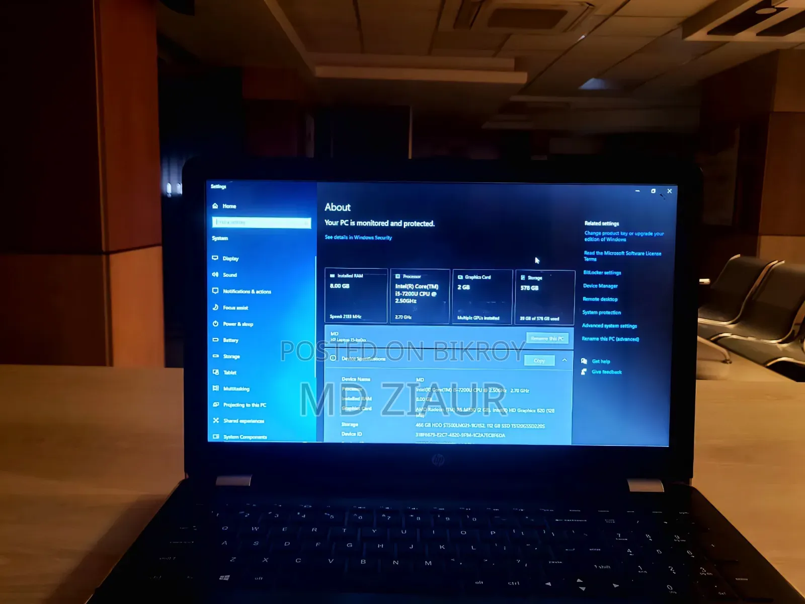 Laptop HP 15 8GB Intel Core i5 HDD+SSD 500GB