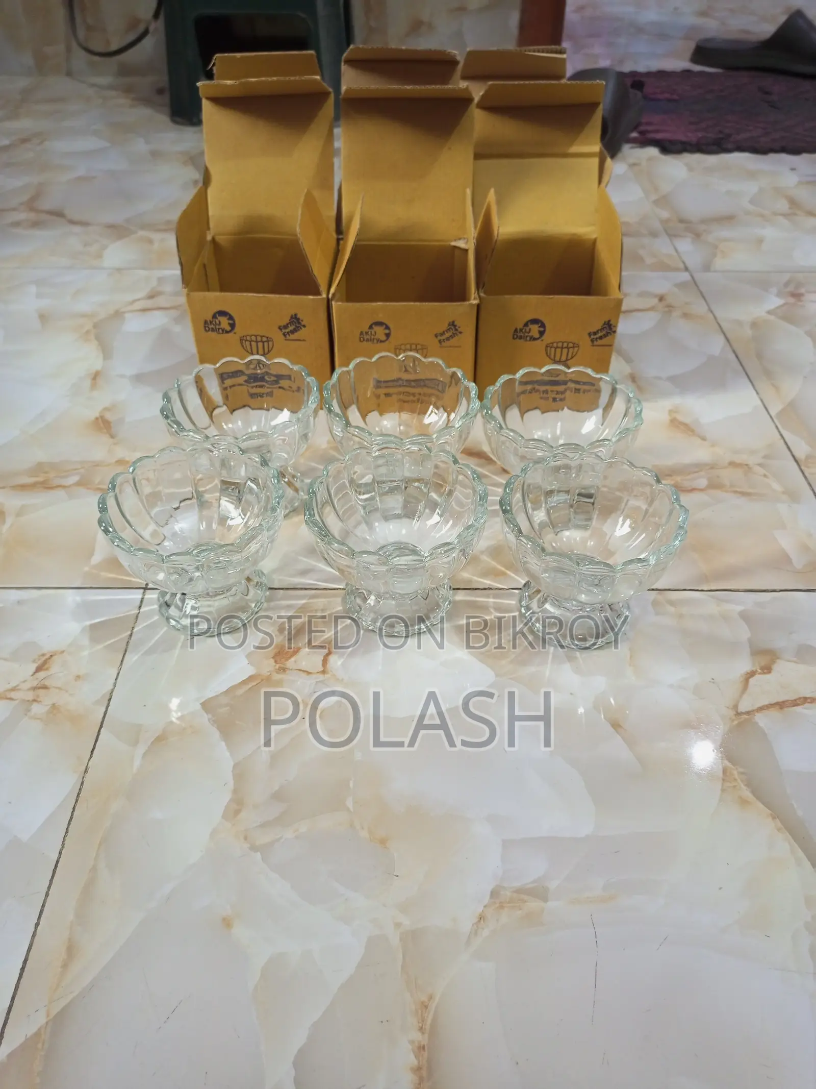 Glass Firni/Ice Cream/Soup/Bowl Set 6 Pieces
