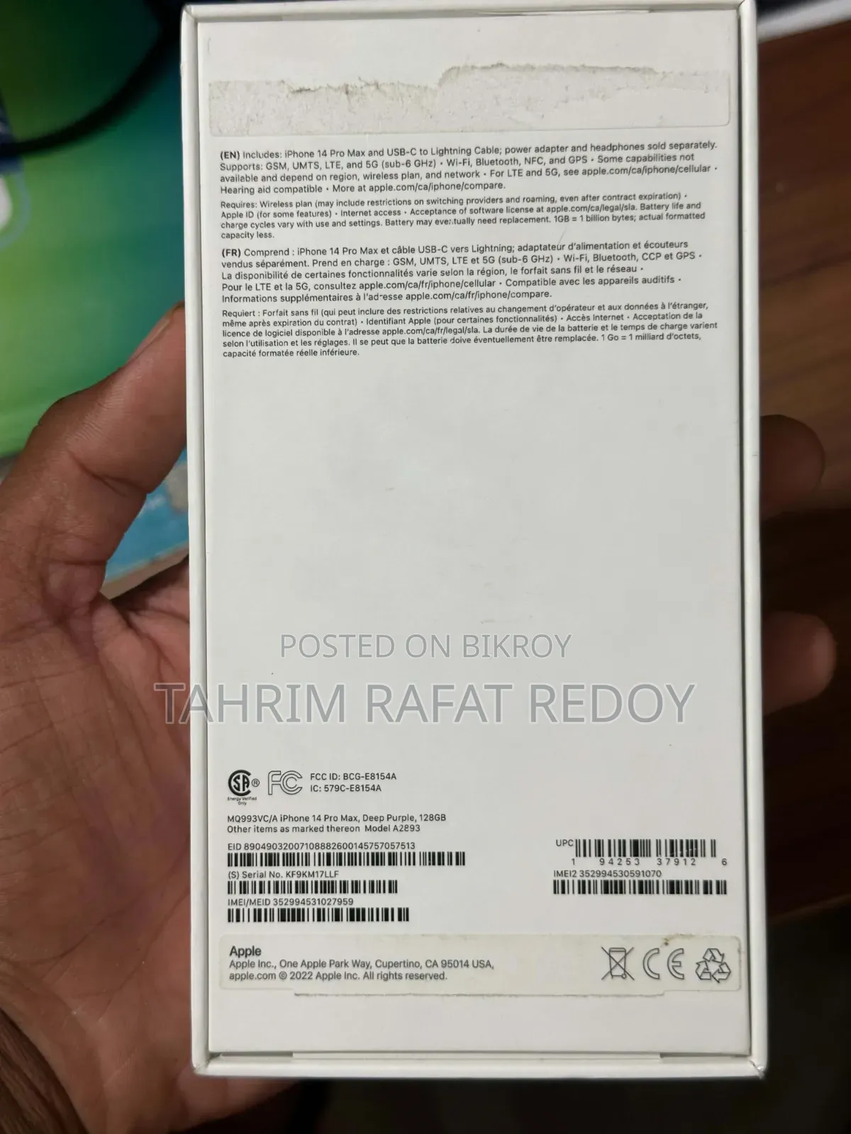 New Apple iPhone 14 Pro Max 128 GB Purple