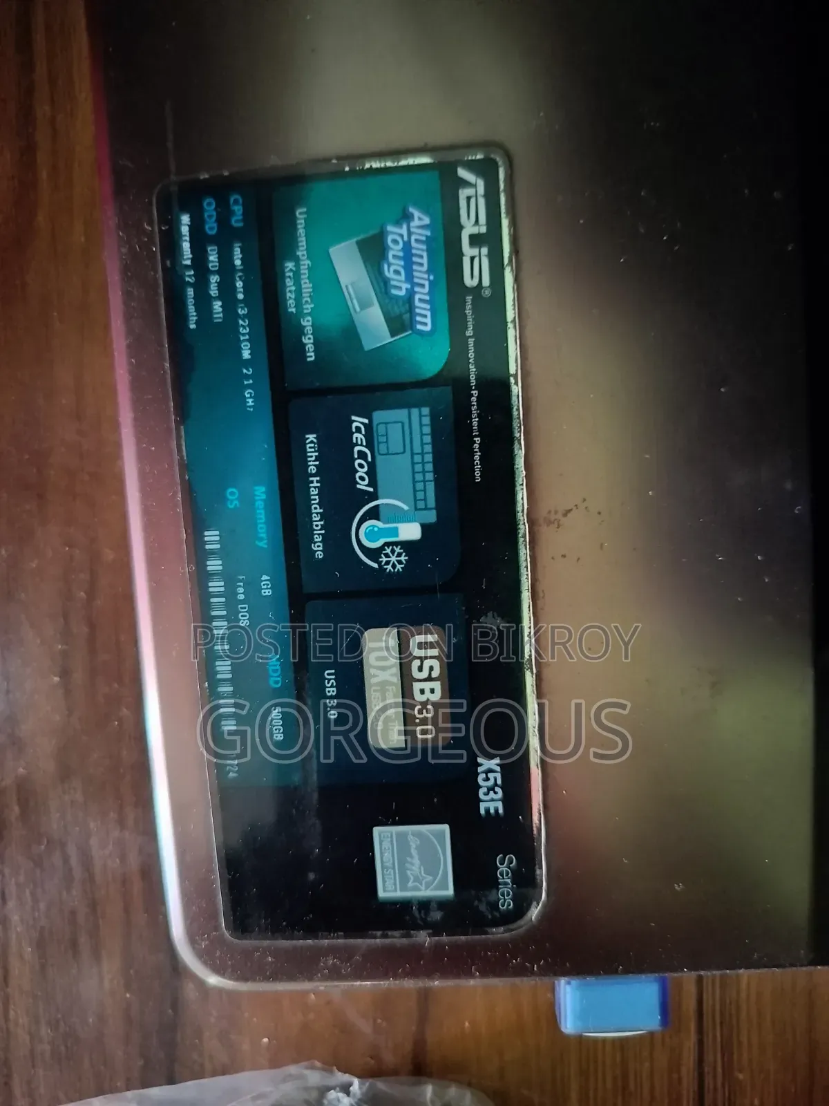 Laptop Asus 4GB Intel Core i3 HDD+SSD 750GB