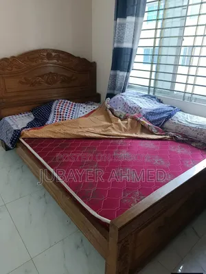 সেগুন কাঠের খাট ম্যাট্রেস সহ