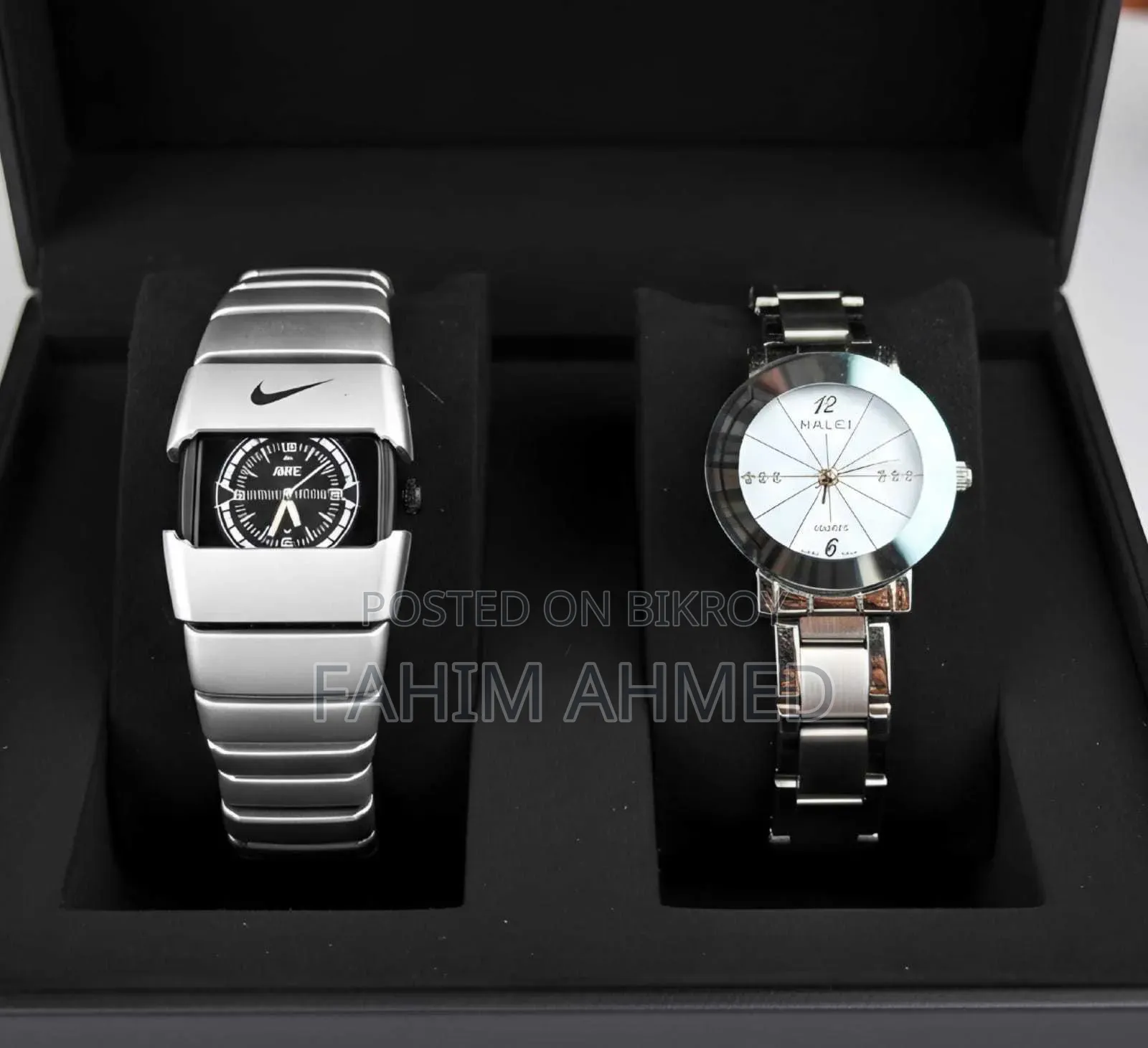 Poedagar Luxury Couple Watch Set (Butterfly Lock)