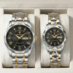 Poedagar Luxury Couple Watch Set (Butterfly Lock)