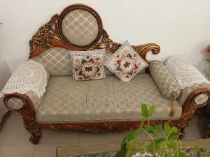 ডিজাইন সোফা ২ + ২ + ১ সেগুন কাঠ।