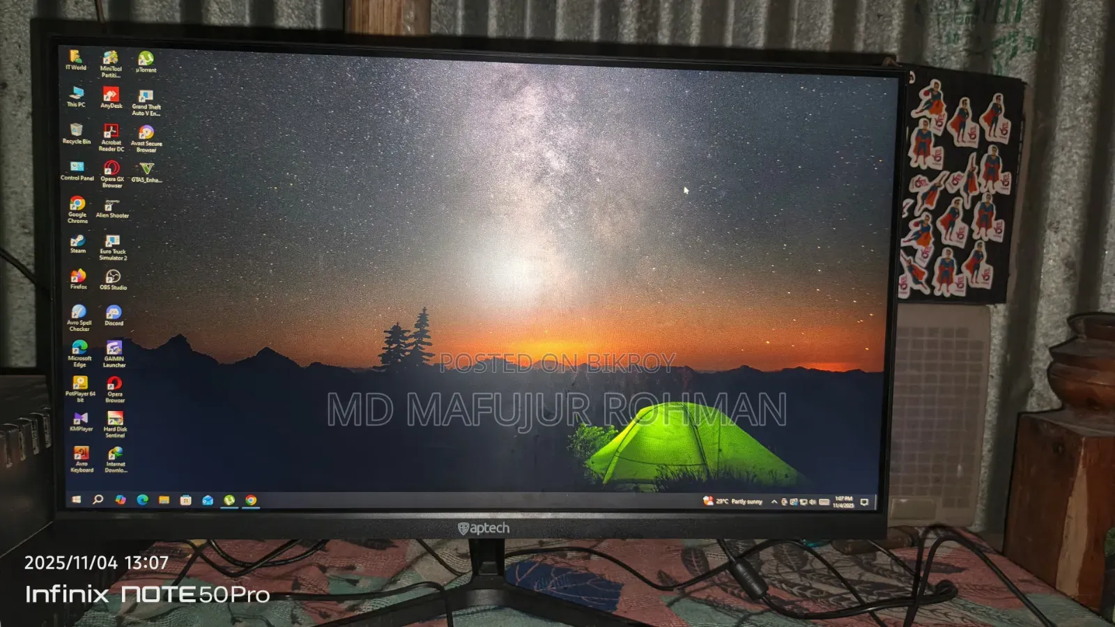Desktop Computer MSI Model 8GB AMD Ryzen 5 HDD+SSD 1T
