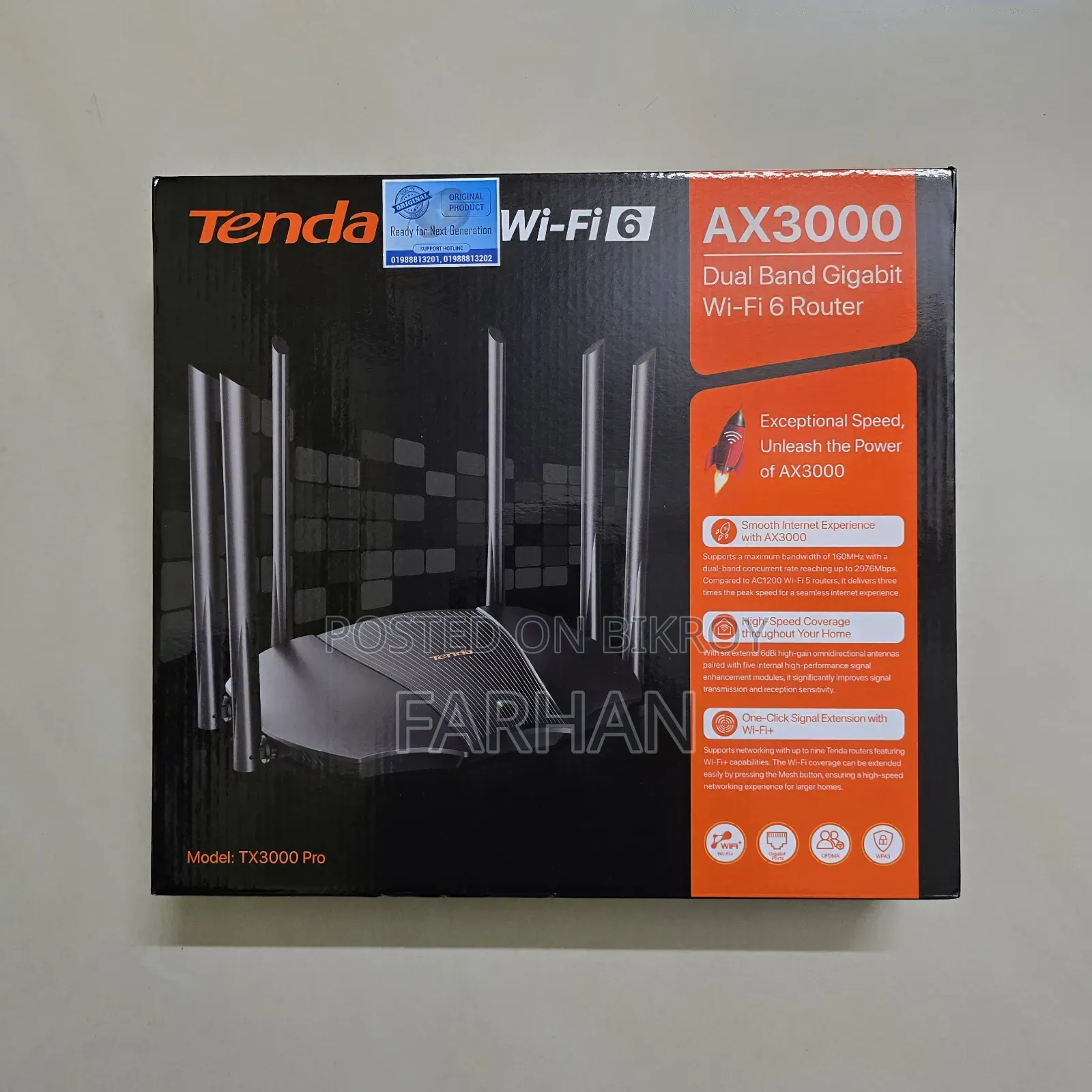 Tenda Tx3000 Pro Dual Band Gigabit Wifi 6 Router (Intact)