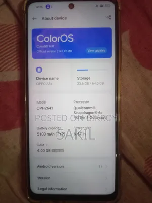 New Oppo A3x 64 GB Black
