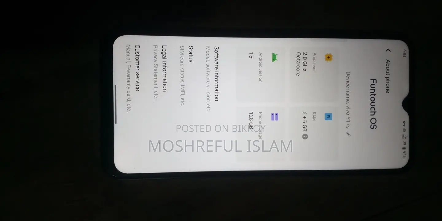 Vivo Y17 128 GB Black