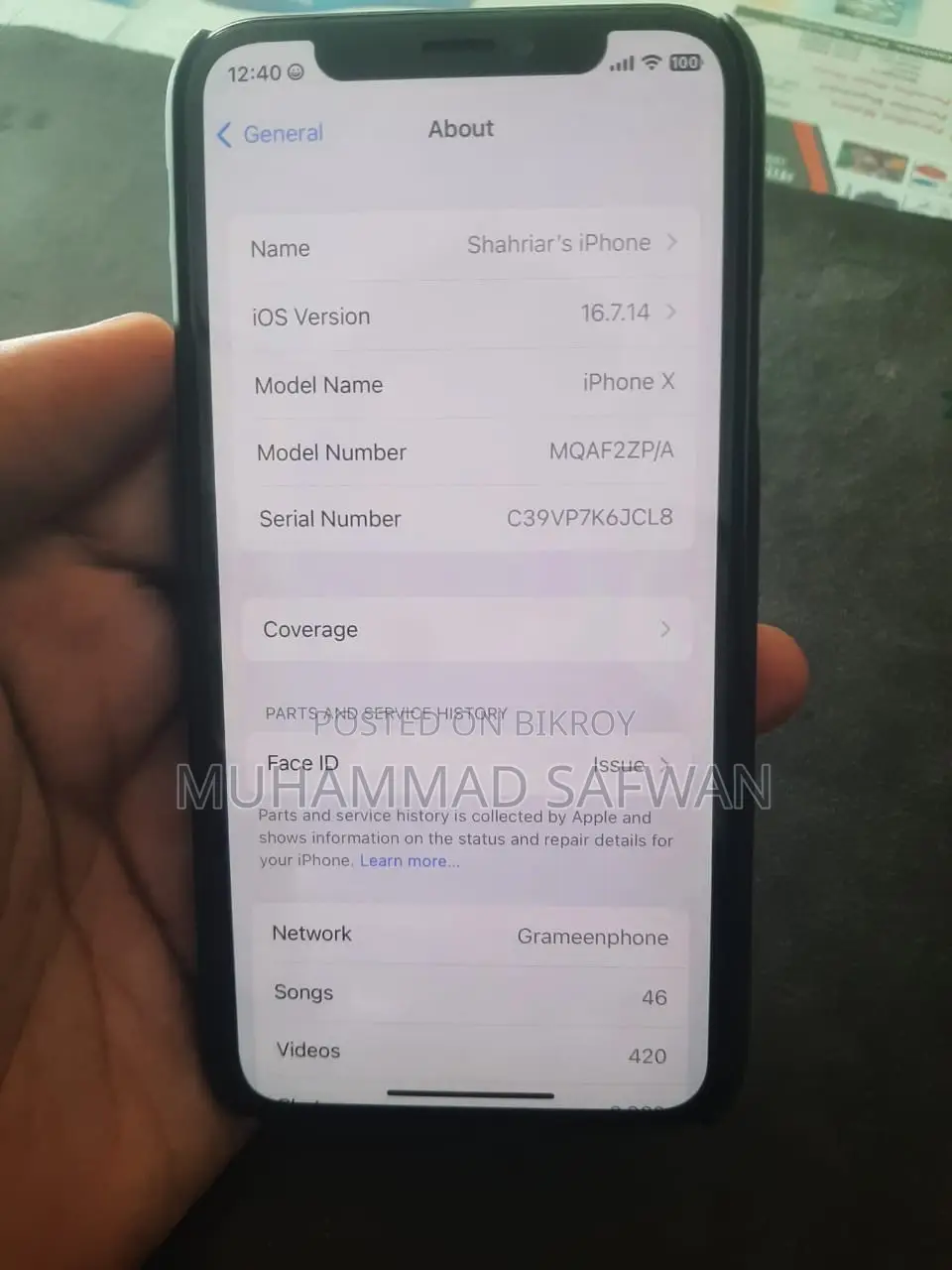 Apple iPhone X 256 GB Black