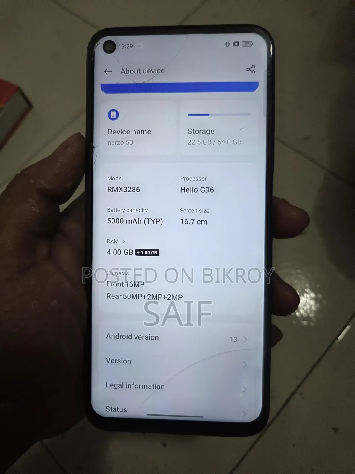 Realme Narzo 50 64 GB Gray