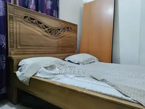 Original Heavy Segun Wood Queen Size Bed – For Sale