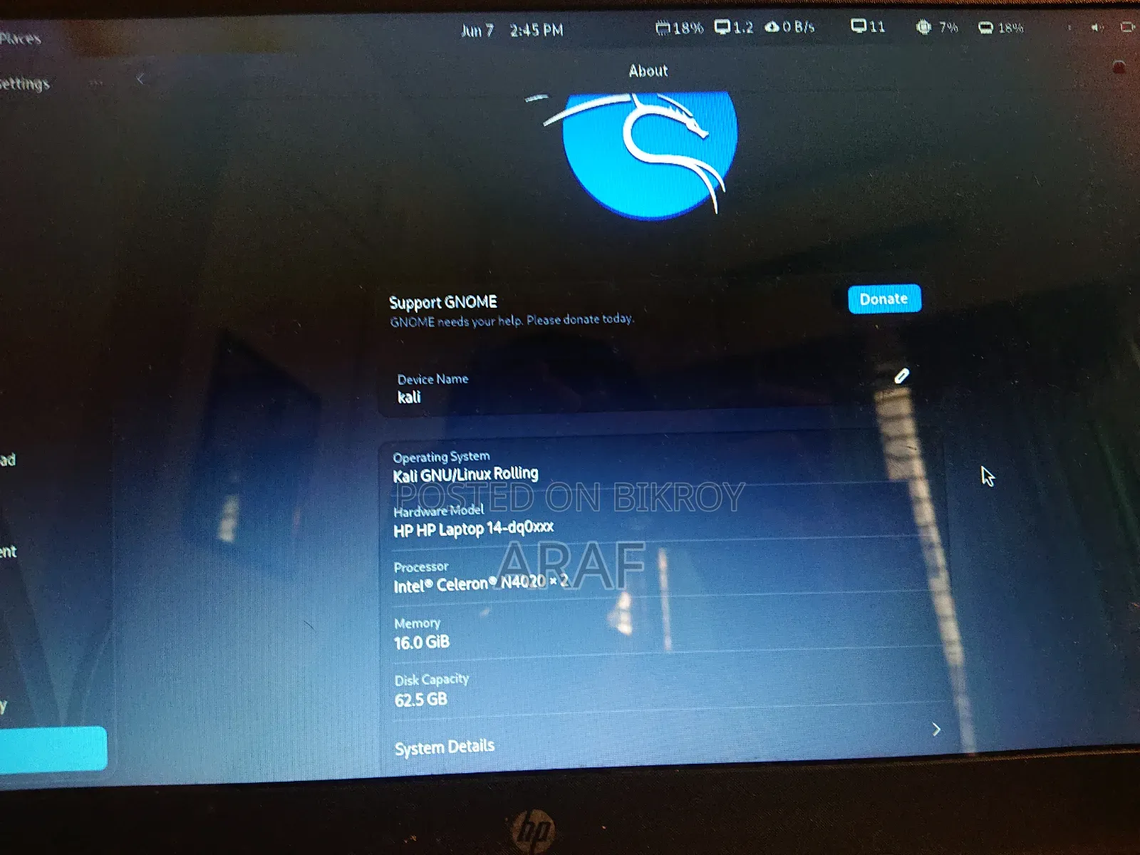 Laptop HP 14-Dq2031tg 16GB Intel Celeron eMMC 60GB