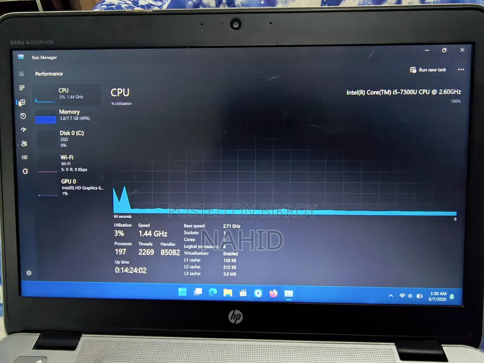 Laptop HP EliteBook 840 G4 8GB Intel Core I5 SSD 256GB