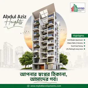 বসুন্ধরায় মাইবিডি আব্দুল আজিজ-এ ৪ বেডরুমের অ্যাপার্টমেন্ট বিক্রয় হবে