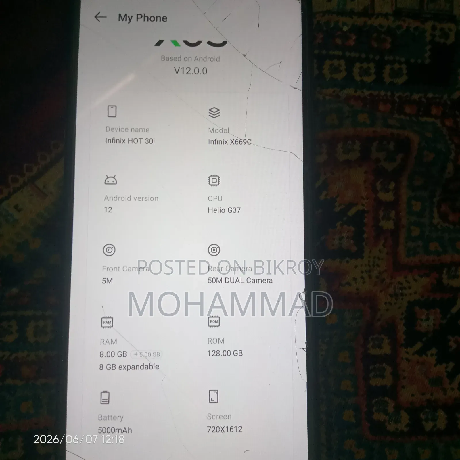 Infinix Hot 30i 128 GB Black