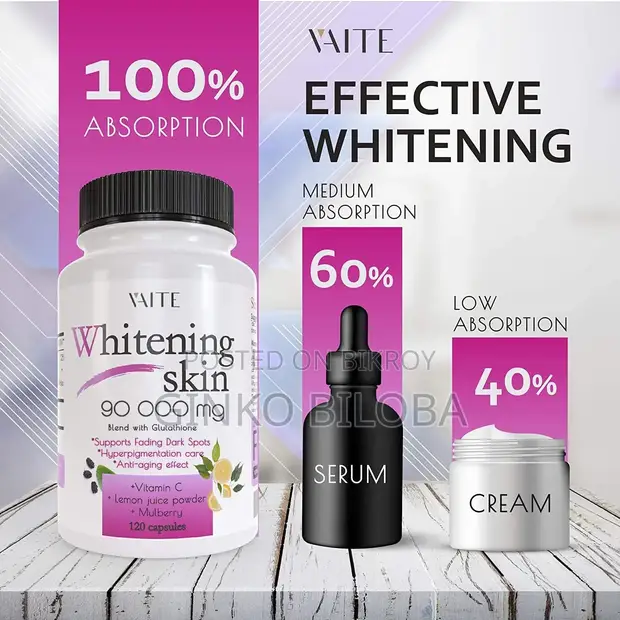 glutathione 90000 mg Whitening Pills - Skin Lightening Pills - Dark Spot Remover | Skin Whitening Formula - Glutathione Whitening Skin Supplement with Vitamin C - Skin Lightener VIAI Vaite Whitening Skin 90,000mg