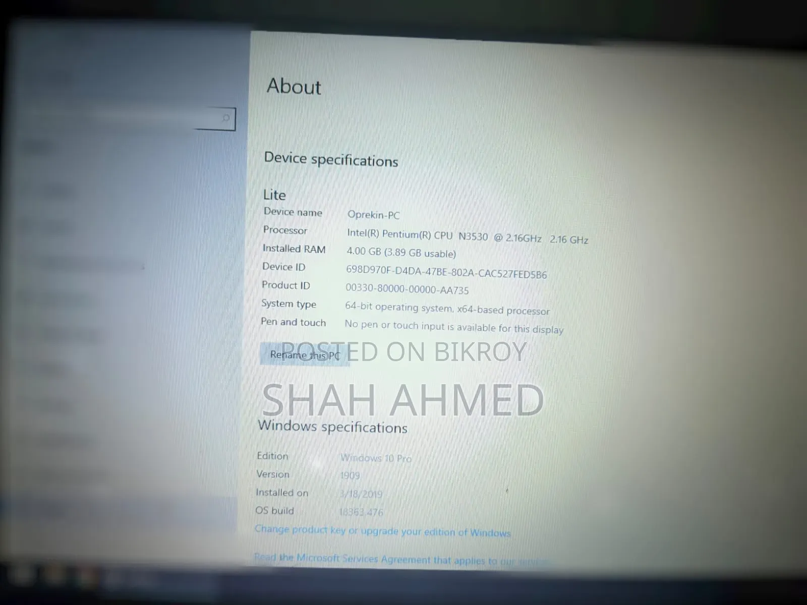 Laptop Asus X200MA 4GB Intel Pentium SSD 256GB