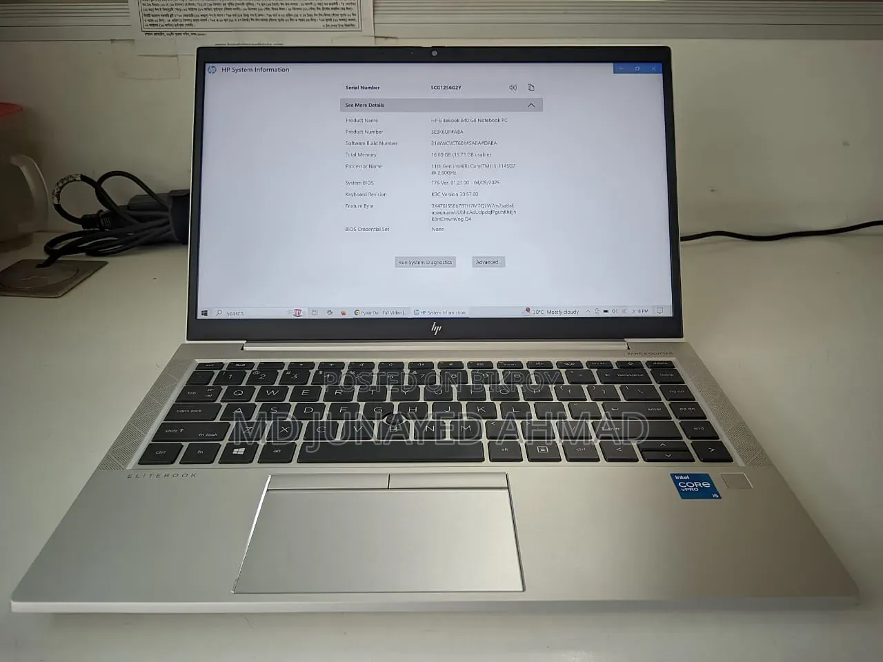 Laptop HP EliteBook 840 G8 16GB Intel Core I5 SSD 512GB