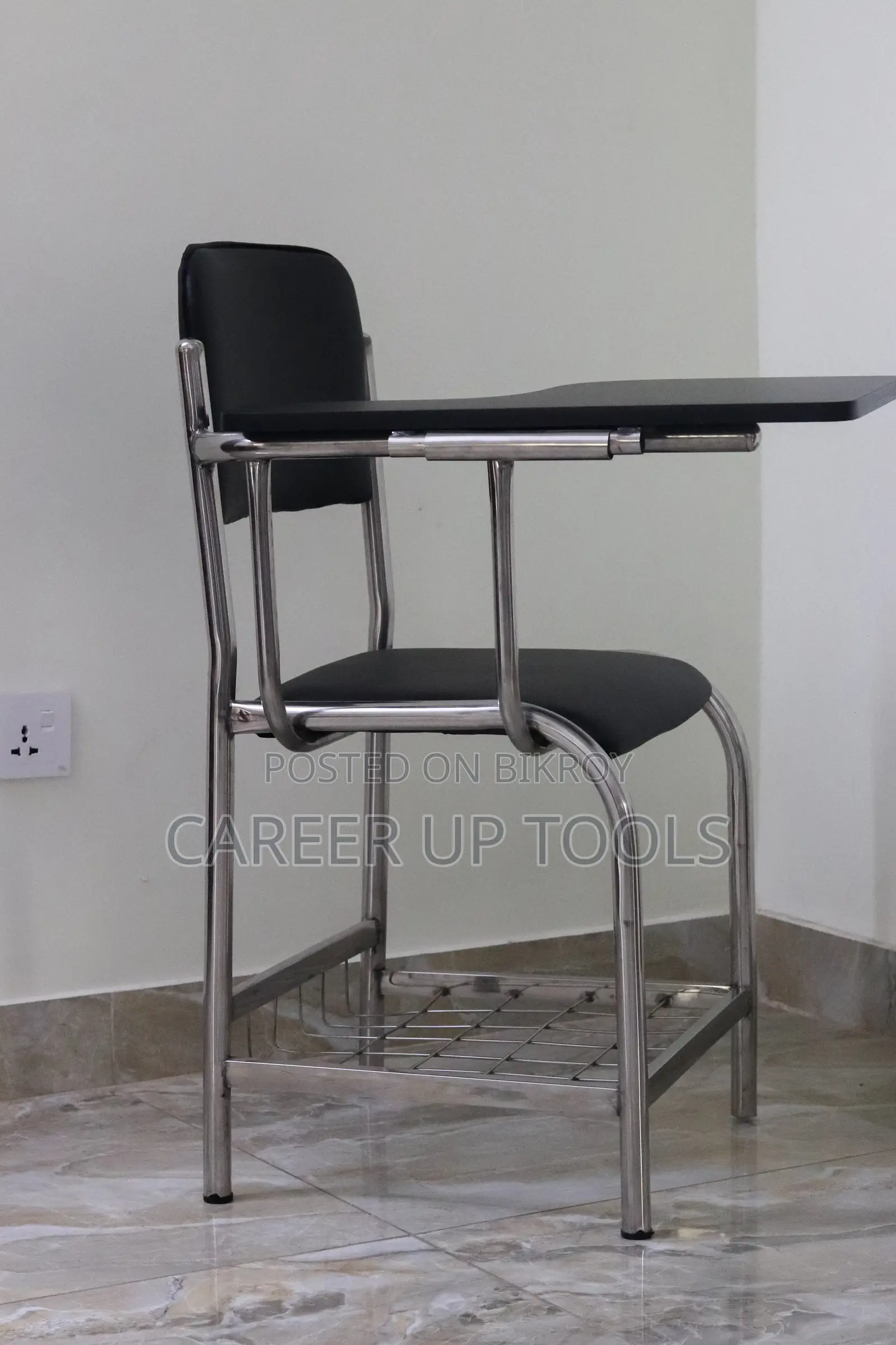 নতুন Ss স্টিল স্টুডেন্ট চেয়ার উইথ Writing Board | Unused | ১৭০০ টাকা