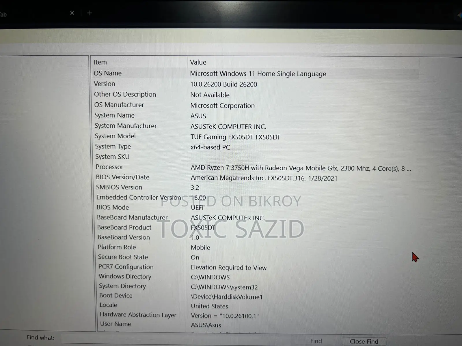 Laptop Asus TUF Gaming A15 16GB AMD Ryzen 7 HDD+SSD 1T