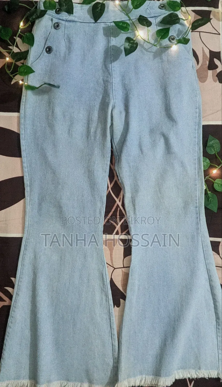 Light Blue Sailor-Style Flare Jeans - Gently Used