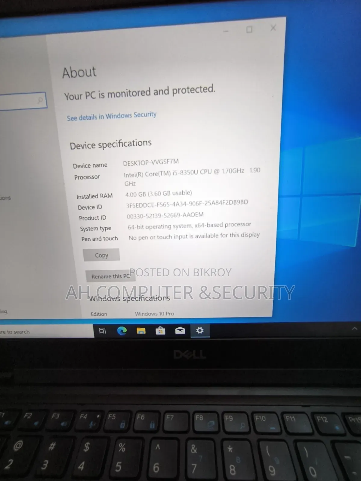Laptop Dell 8GB Intel Core I5 SSD 256GB
