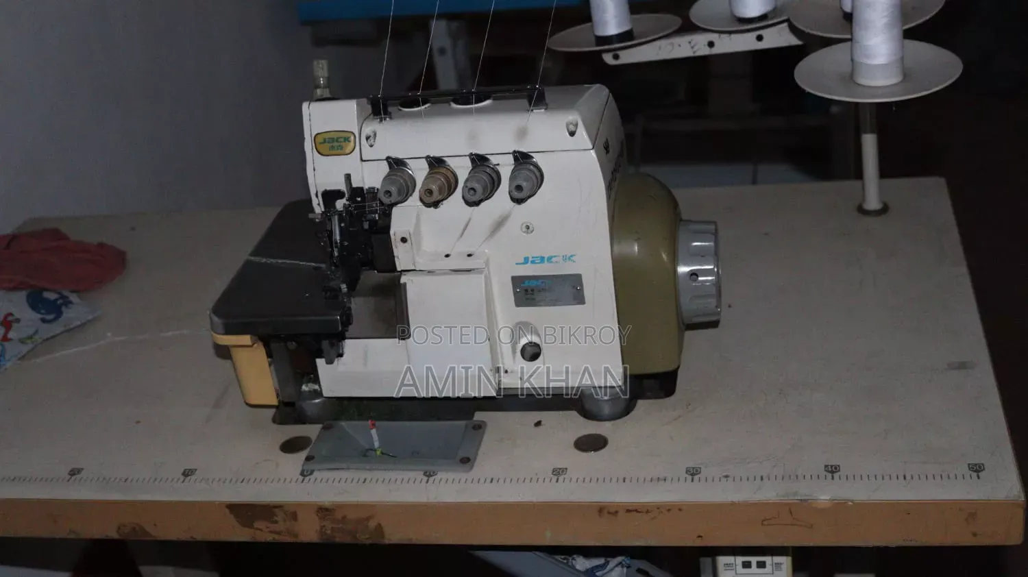 A flat lock, overlock, and a chain stitch machine will be sold.
