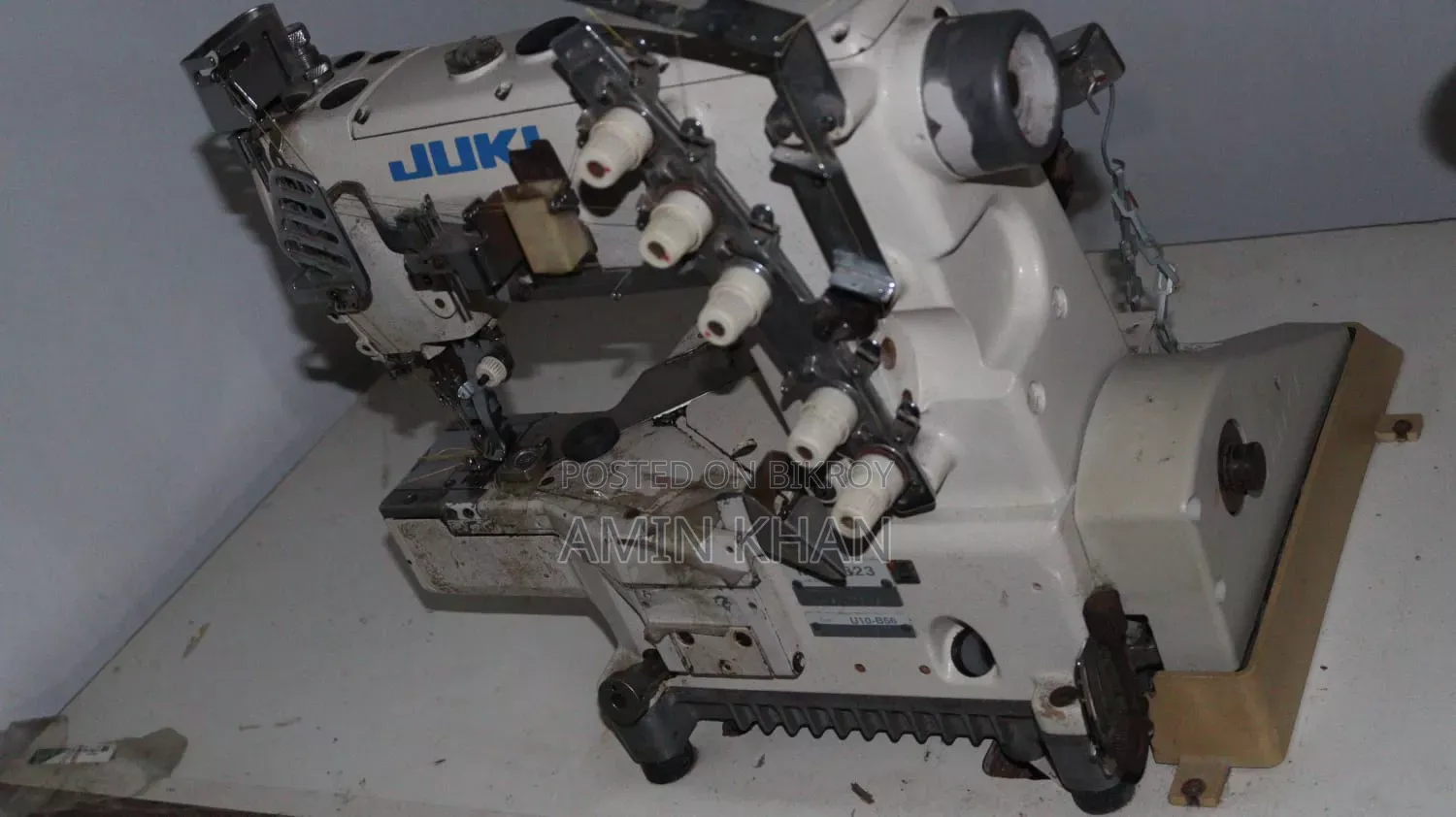 A flat lock, overlock, and a chain stitch machine will be sold.